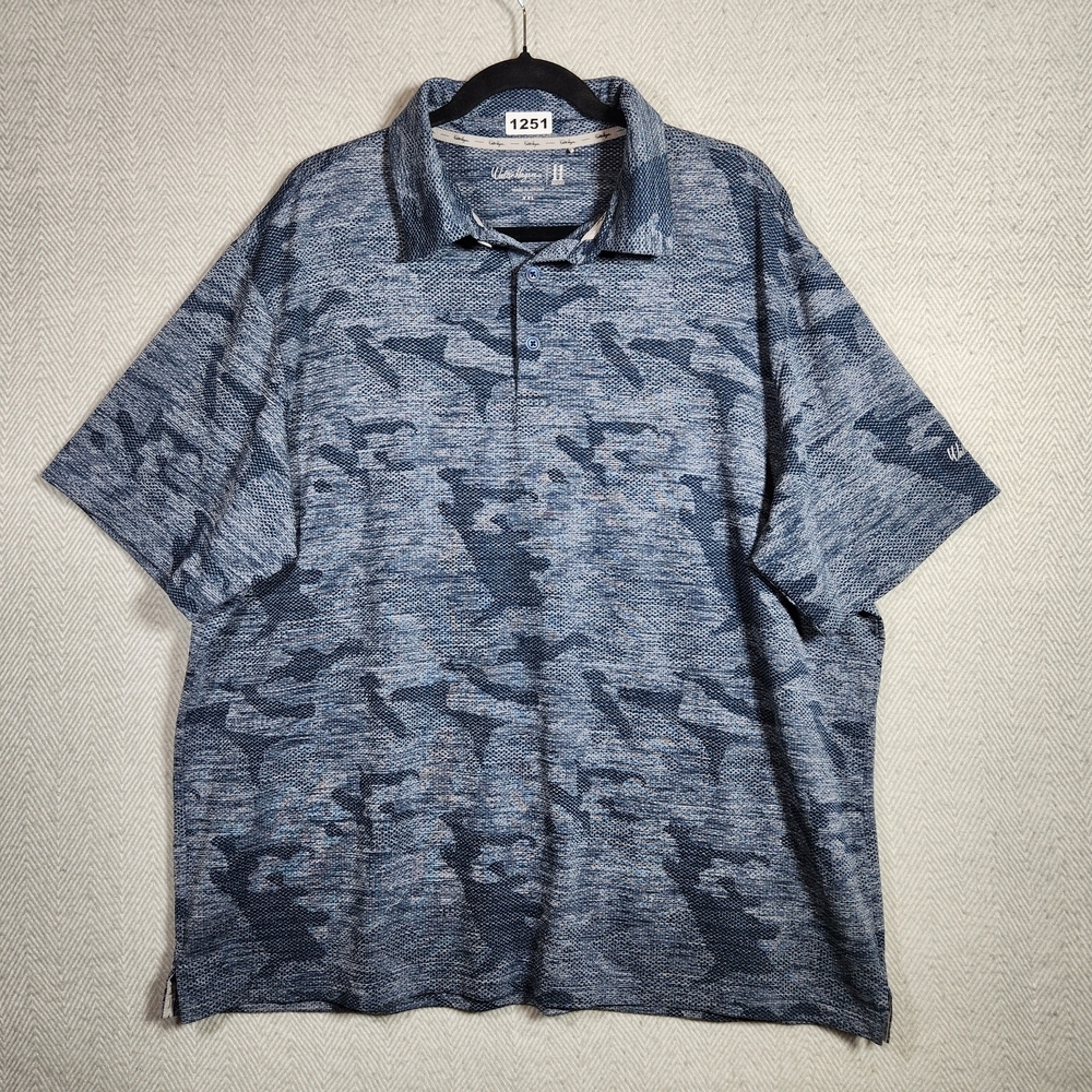 Walter Hagen Men's XXL Blue Camouflage Polo Golf Shirt